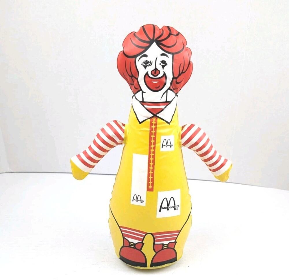 Vintage McDonalds Ronald McDonald Inflatable Bop Bag Punching Toy Clown Figure